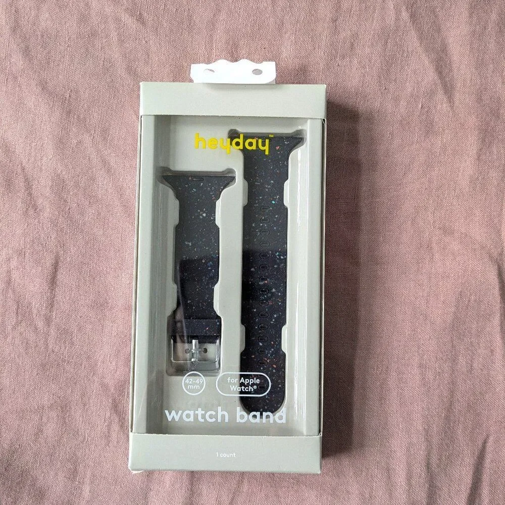 🌸 Apple Watch Silicone Band heyday Black Speckle Size 42-49mm NIB